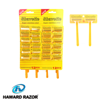 D206 twin blade 24pcs hanging card package shaving bulk razor