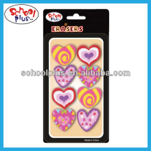 Love shape rubber pencil eraser for school