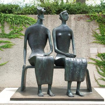 Hot sale metal craft bronze abstract couple sculpture