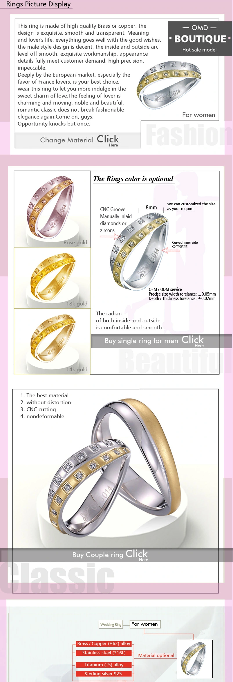 Woman Rings for Women Mens Gold Moissanite Ring Box Jewelry