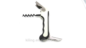 stainless steel corkscrew wine opener with ABS and rubber high qualty materials
