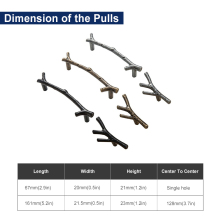 Antler drawer pulls and knobs bronze pulls