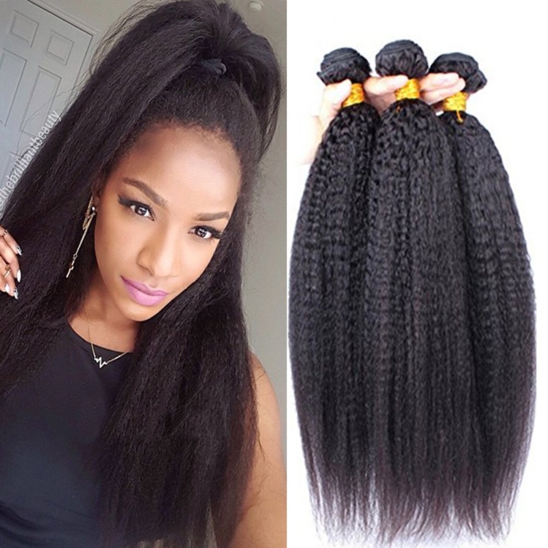 Natural virgin wholesale brazilian 10a grade human hair weave bundles with kinky straight closure