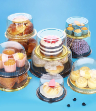 Transparent Plastic Cake Containers with Dome Lids for Cheesecakes and Pies – Bulk Wholesale