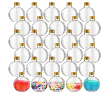 Spherical Plastic Potion Bottles - Round Sand Art Decorative Bottle Candy Jars