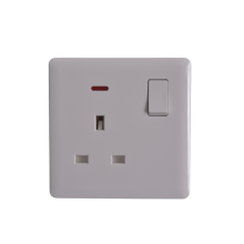 UK 13A Switch Socket with Neon Indicator