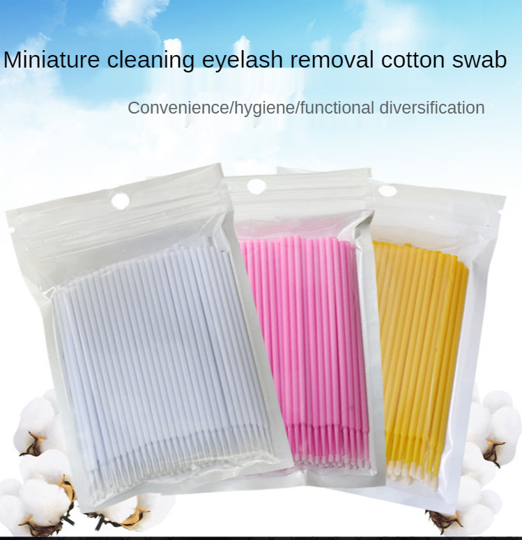 Disposable Cotton Swabs Brush Eyelash Extension Cleanser Disposable Individual Applicators Eyelash Extension Micro Brushes