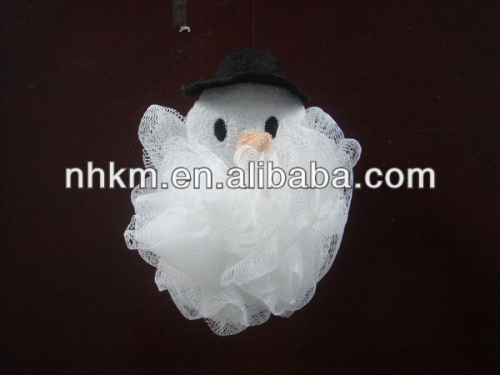 Hot Selling Snowman Shaped Mesh Bath Sponge