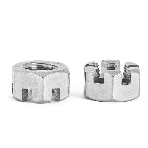 Metric hex slotted nuts