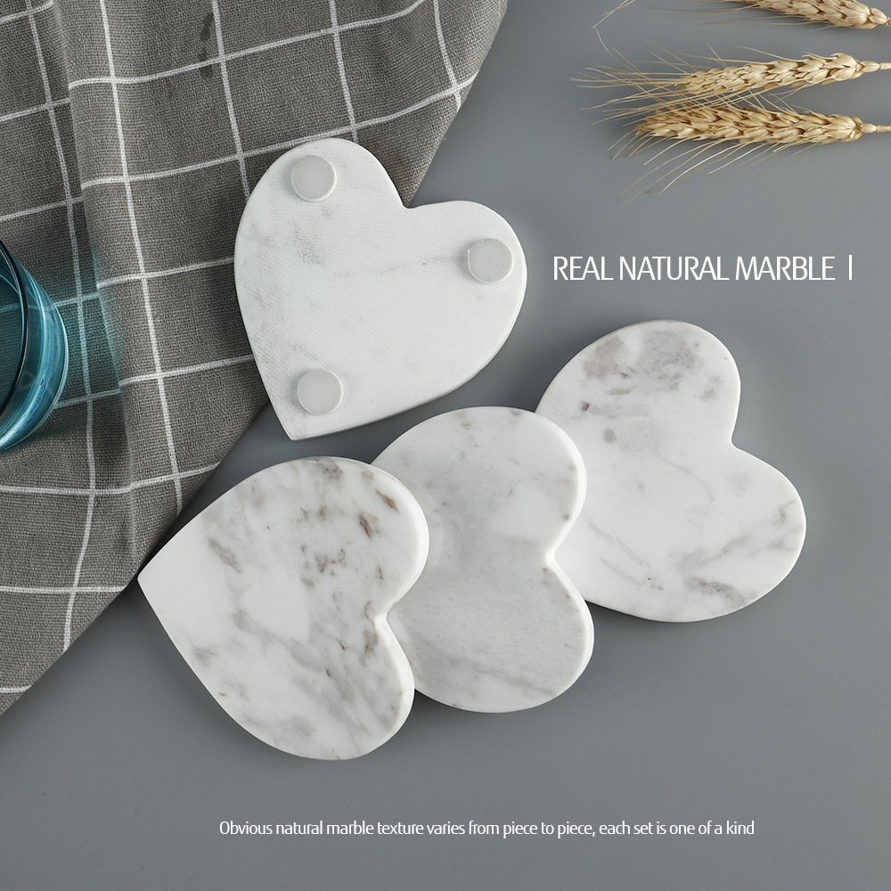 4 pcs marble coaster set with elegant box