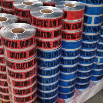 Detectable and Non-Detectable Buried Water Warning Tapes with Aluminum Foil