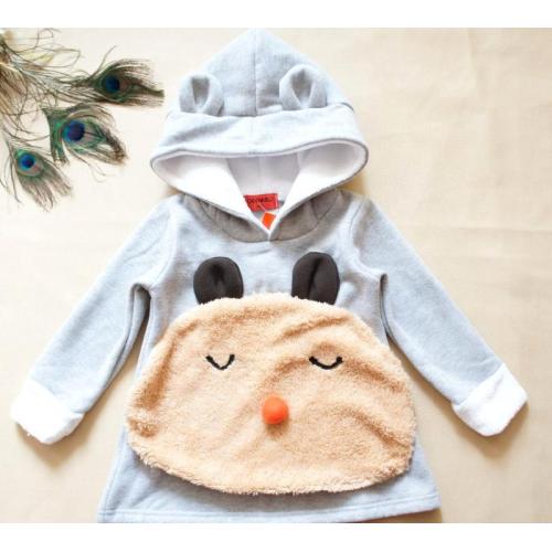 Cute Baby sweater With Hood And Collar Rib