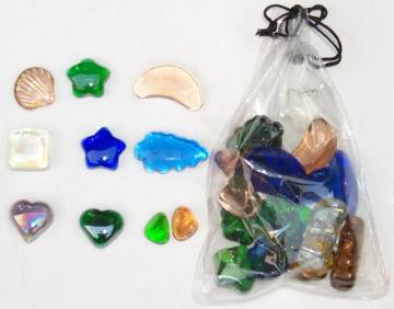 Assorted Shapes of Glass Gems for Decoration
