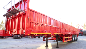 Multi-Axle Red Cargo Semi-Trailer