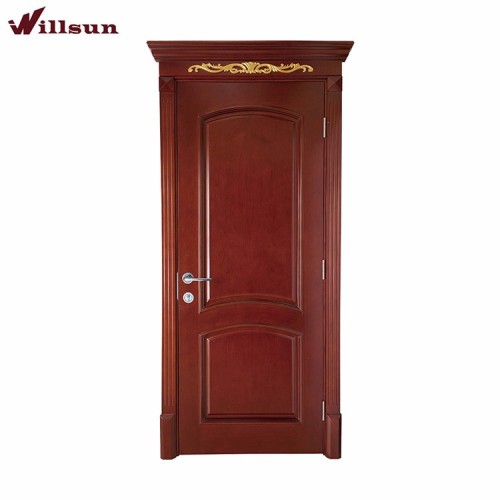 Metal Decoration Door Head Teak Solid Wood Entrance Door Solid Core Front Door