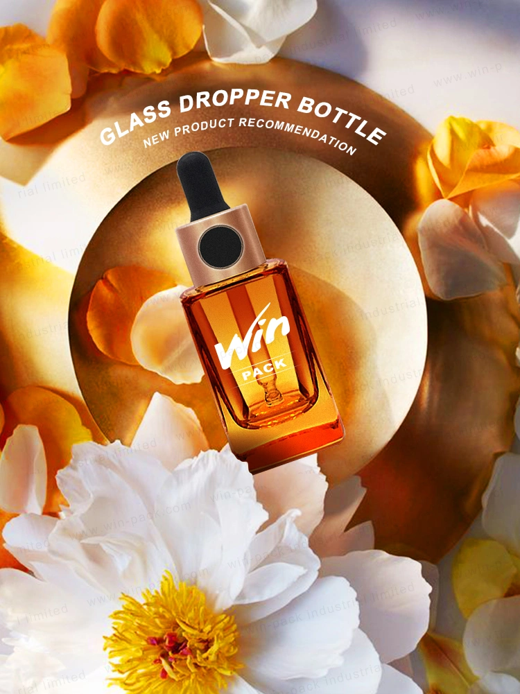 30ml Luxury UV Coating Glass Dropper Lotion Bottle with New Design Cosmetic Packaging