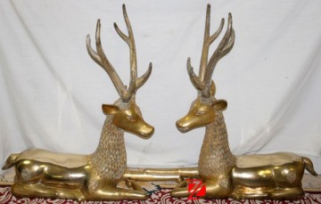 bronze indoor deer statues