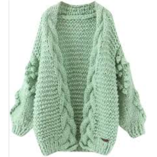 Strickwolle Langarm Cardigan