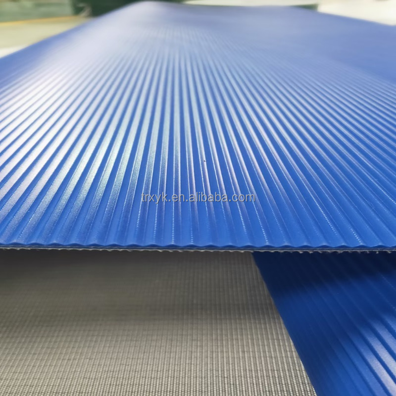 New design 1.5mm antistatic resistant blue pu conveyor belt/pu flat belt
