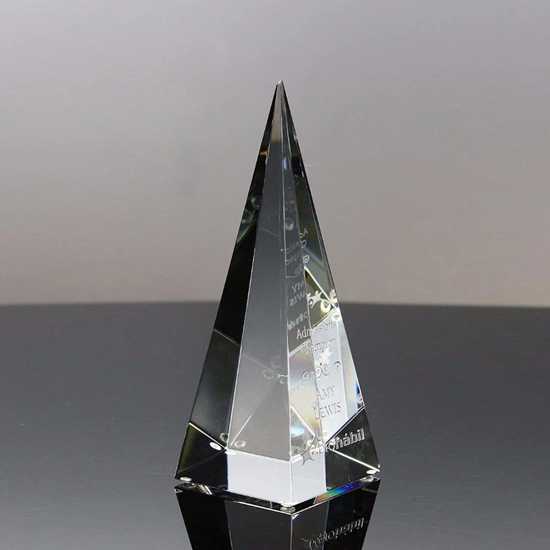 Obelisk Trophy Crystal Shield Crown Award Pyramid Crystal Paperweight