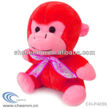 Red custom plush stuffed monkey