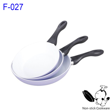 3pcs forged white ceramic coated nonstick induction cooking pan
