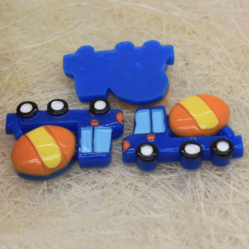 31 * 22MM sin agujero Mini resina azul camiones flatback juguetes encantos del bebé DIY artesanía decoración del hogar