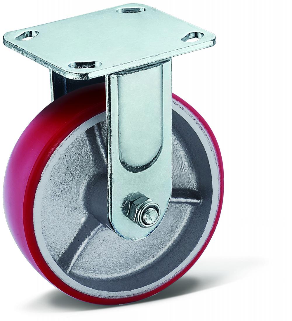 عجلات العجلات Red Pu Cart Caster العجلات الثقيلة PU الصناعية