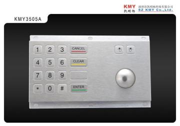 Ik07 Waterproof Metal Keypad Kiosk Keypad with Trackball Kmy3505A