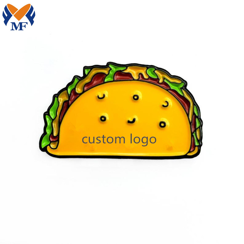 Metal özelleştirilmiş logo taco emoji emaye pimi