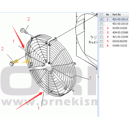 PC200-8 Kemer Gergin 6754-61-4110 Exkavatör yedek parçaları