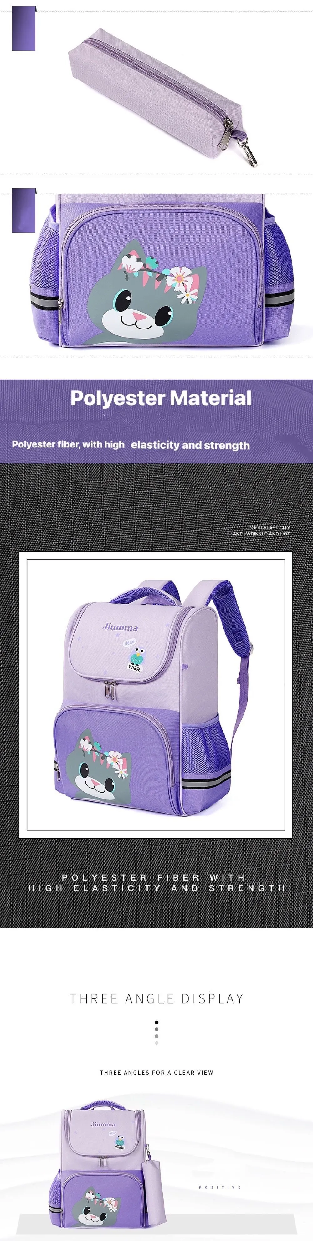 New Fashion Children School Bag for Girl Customer Logo with Small Quantity