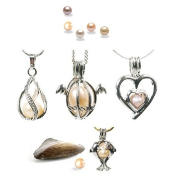 Love Wish Freshwater Pearl Cage Pendants