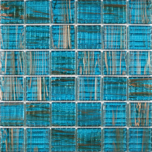 Piastrelle di piscina in vetro blu grande a mosaico esterno