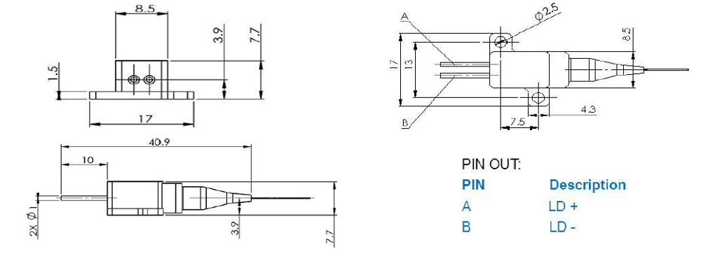 830nm 1w Fiber Coupled Pump Laser Diode For Ctp, High Quality 830nm 1w ...