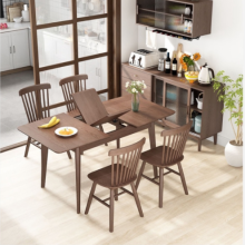 Modern Solid Wood Extendable Kitchen Table with Sintered Wood Top