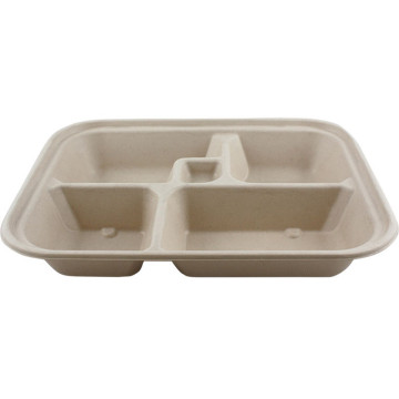 Compostable 5-Section Fiber Bento Food Boxes