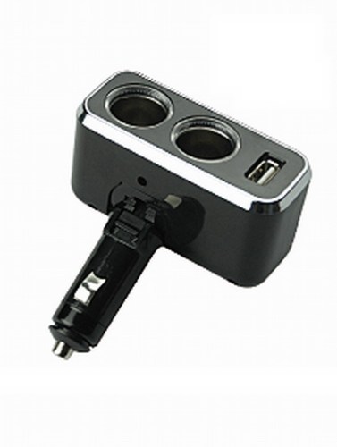 2 Way Cigarette Lighter Socket With USB