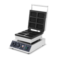 Rectangle Belgian Waffle Maker: Commercial Iron Machine for Baking Waffles on a Stick in Bruxelles Style