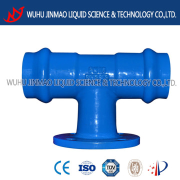 Double PVC socket with flange Tee