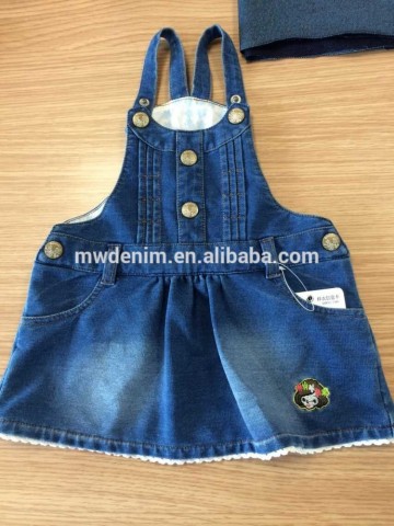 indigo knit denim kids jeans dress french terry fabric