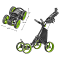 Chariot de golf pliable à 4 roues en aluminium