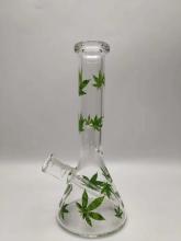 Cheap Green Leaves Glass Beaker Bongs