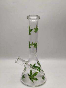 Cheap Green Leaves Glass Beaker Bongs