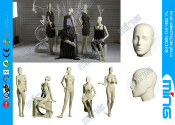 Custom Chromed Metal Female Body Mannequin Egg Head / Sitting Mannequin