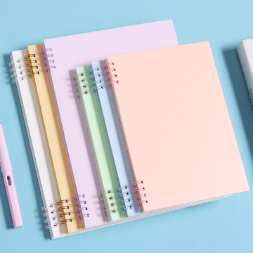 Low Price Translucent PP Cover Spiral Notebook A5/B5 Perforated Fancy Notebook