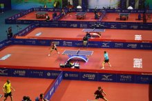 EnlioPVC sports flooring for indoor table tennis venue