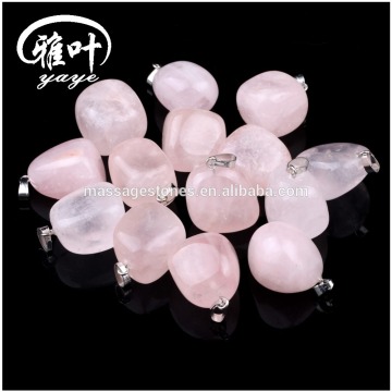 Natural Rose Quartz Tumbled Stones Scalar Energy Pendants