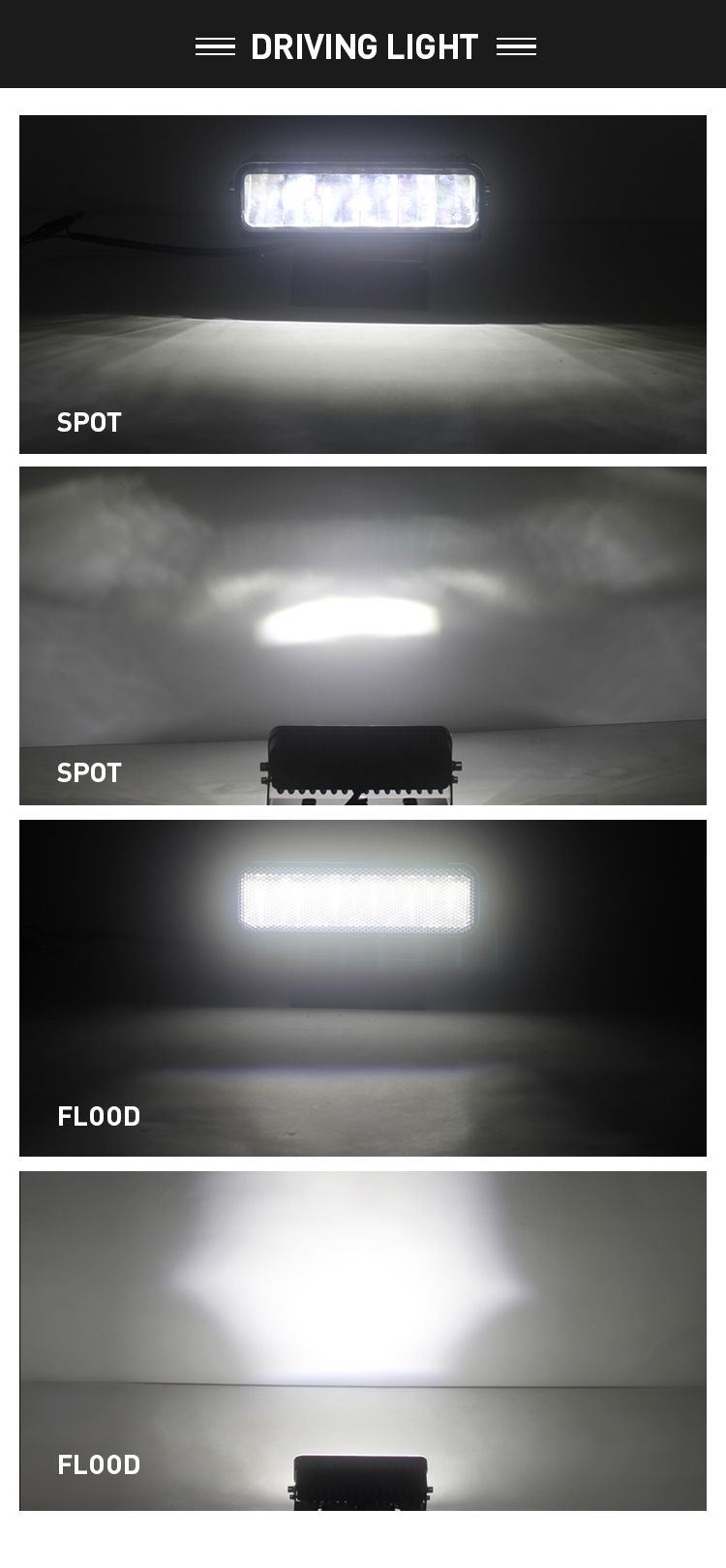 1840lm 7 "30W Beam Spot 3 Lugar opção de Instalação LED Cubo Work Light Feight Beam Twitch Twitch Bumper Light