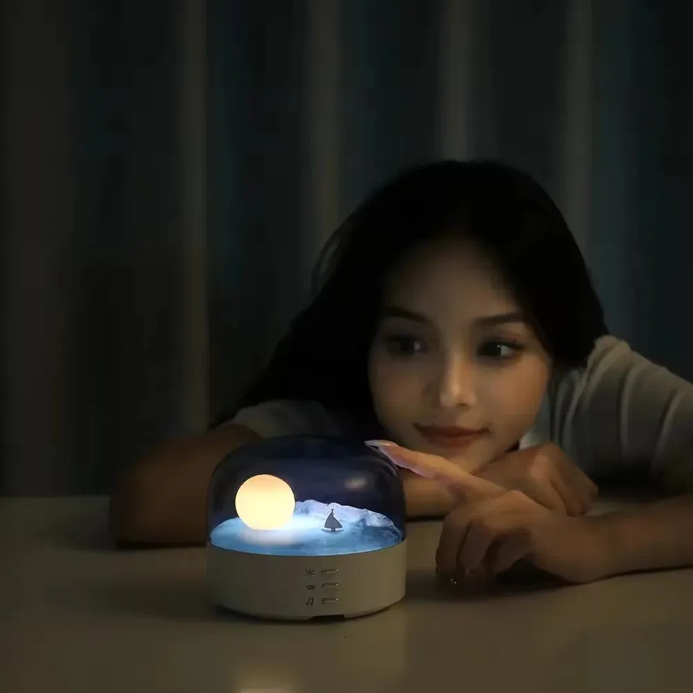 Elegant Moonlight Bluetooth Speaker with Relaxing Night Glow
